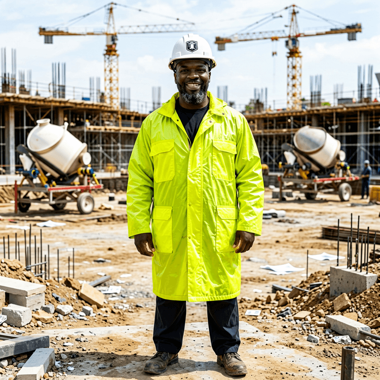 On-site engineer outdoors wearing a helmet