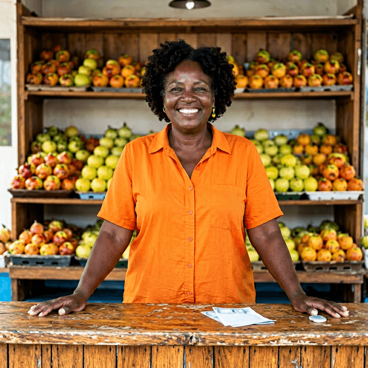 Shop owner opening the door of a small retail store