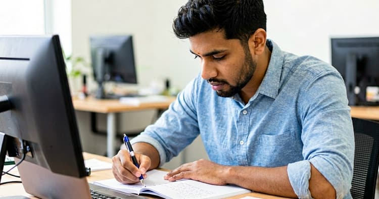 Printed cover letter template on a table