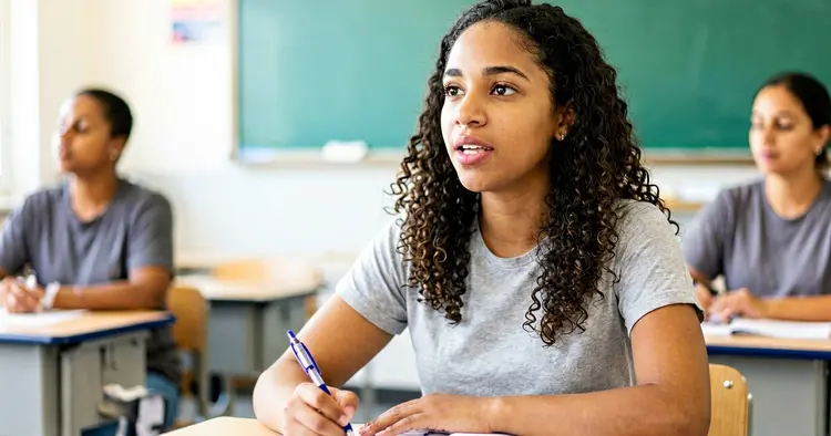 Young person in a vocational training classroom