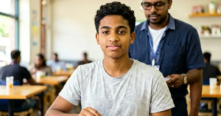 Young person learning the role with supervisor