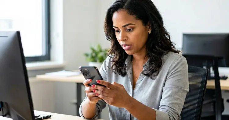 Checking the minimum wage table on a mobile phone