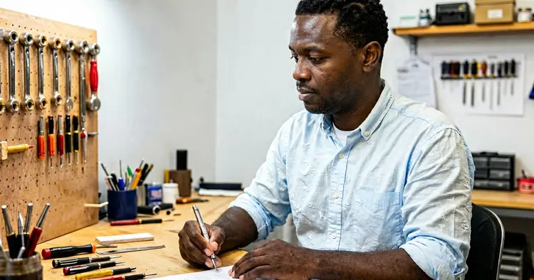 probationary period: new Mozambican worker in training on their first day