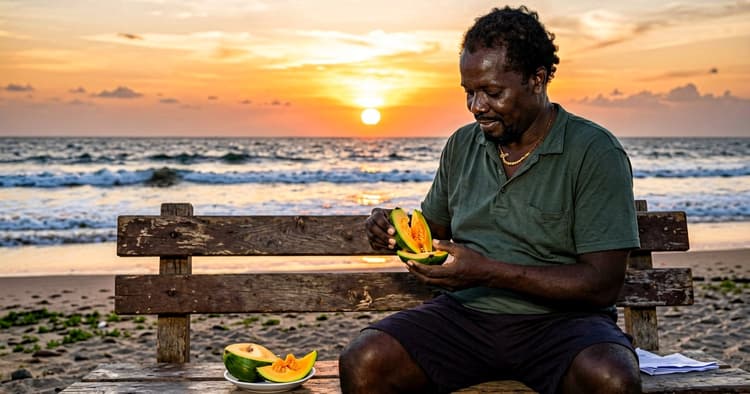 Mozambican workers resting during a break in the shade