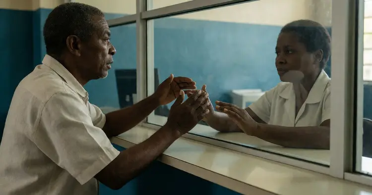 INSS Mozambique registration — employer submitting documents at an INSS branch