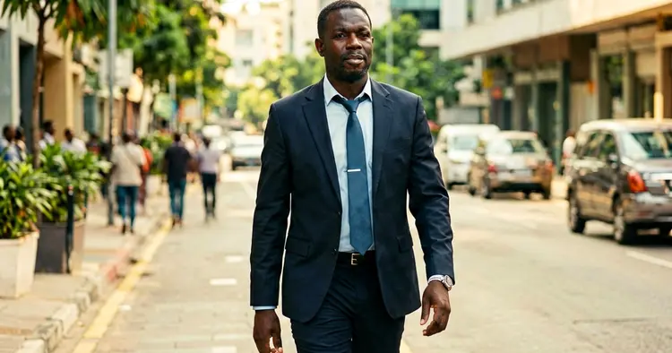 Mozambican worker on the way to work