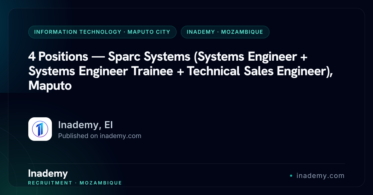 Job: 4 Positions — Sparc Systems (Systems Engineer + Systems Engineer ...