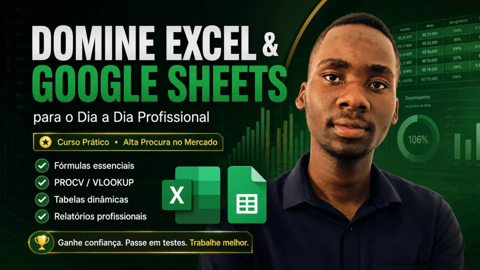 Curso de Excel e Google Sheets: Domine PROCV e Passe em Testes de Emprego